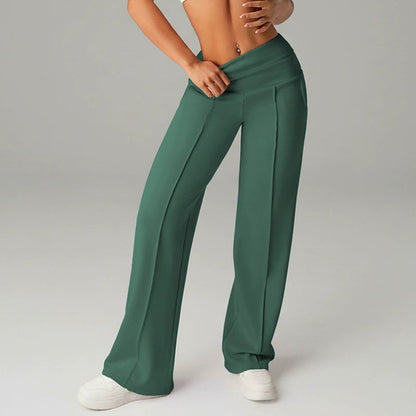⏰ 50.000+ VERKAUFT!💕 Damen-Unifarbene Weite Straight-Leg-Hose