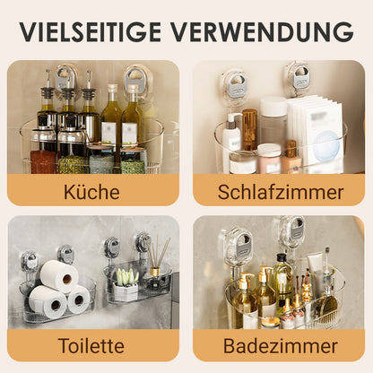 🔥LETZTER TAG – KAUF 1, ERHALTE 1 GRATIS 🔥Aufbewahrungsregal mit Saugnapf und Abflussloch