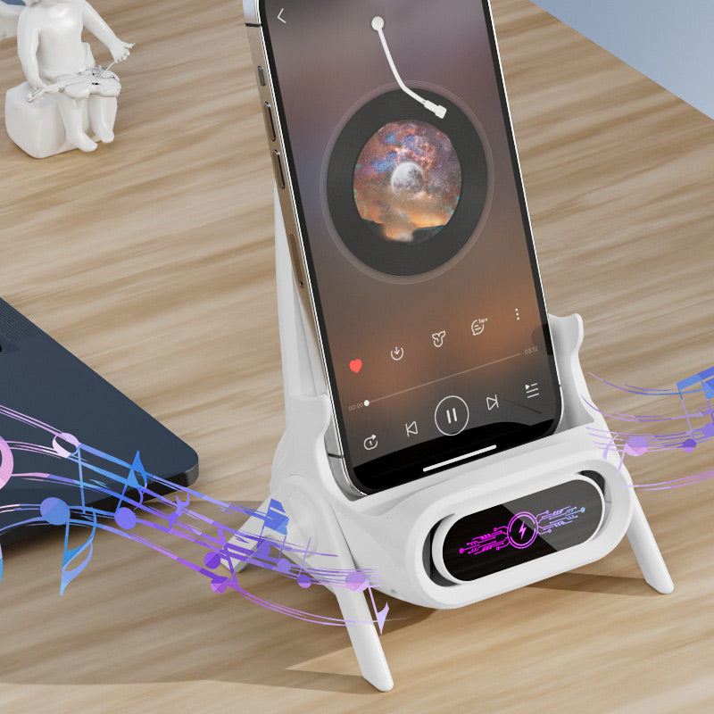 📱 50% RABATT！✨ Multifunktionale Kabellose Halterung mit Schnellladung - 360° Verstellbar mit LCD-Anzeige für Büro & Reise 🚗💻