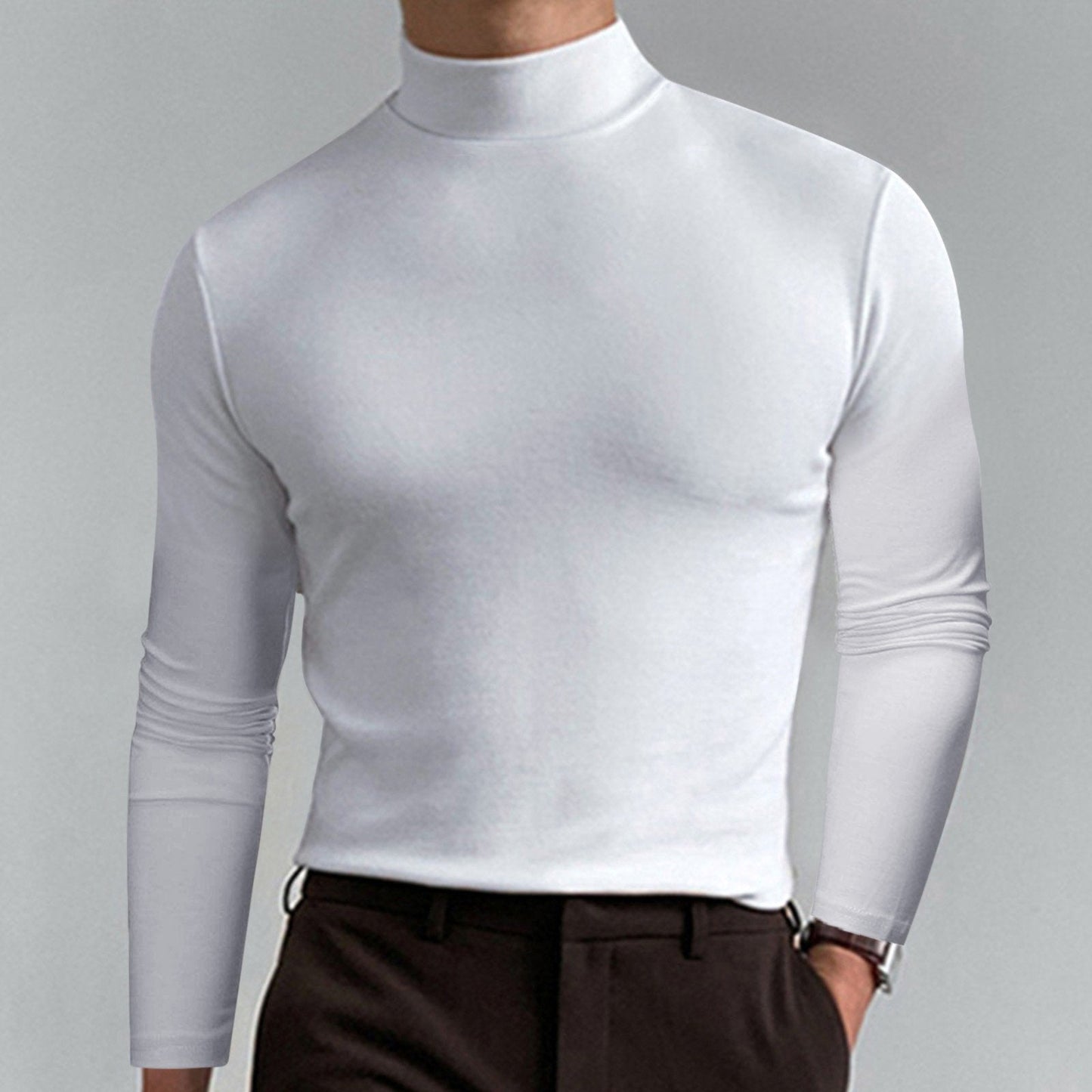 🎁Begrüßen Sie Weihnachten mit 50 % Rabatt💥Slim Fit Langarm-T-Shirt für Herren mit Stehkragen