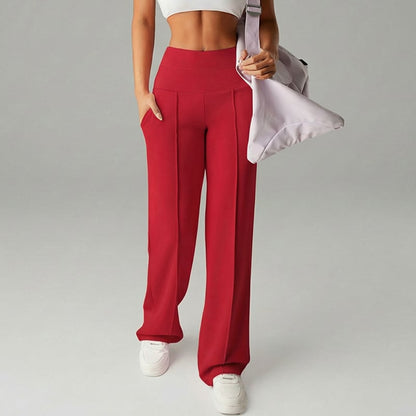 ⏰ 50.000+ VERKAUFT!💕 Damen-Unifarbene Weite Straight-Leg-Hose