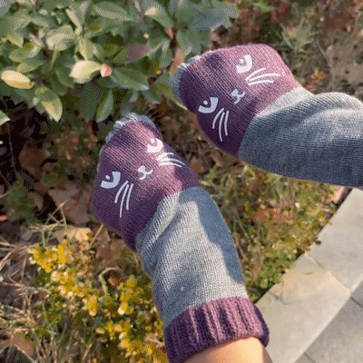 🔥LETZTER TAG – KAUF 1, ERHALTE 1 GRATIS🧤Damen-Strickhandschuhe ohne Finger mit süßem Katzenmuster🐱