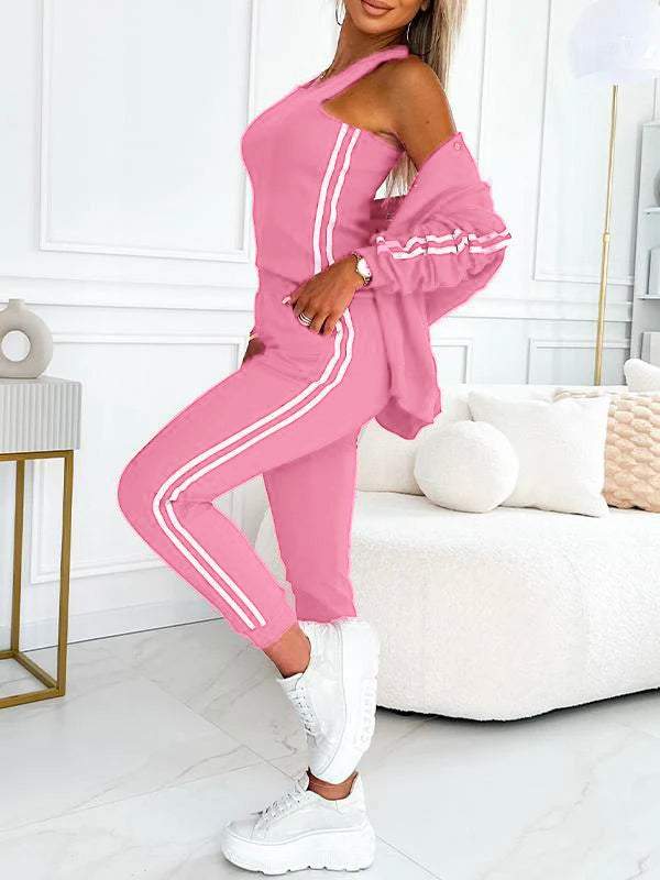 ⏳Begrenzte Zeit 50% Rabatt💥Dreiteiliges Set aus Baseballjacke und -hose für Damen