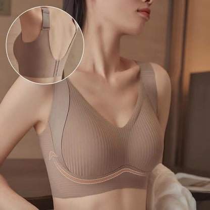 🎁 1 Kaufen, 1 Gratis 💕 Damen Rippenstrick Push-Up Verstellbarer Drahtloser BH