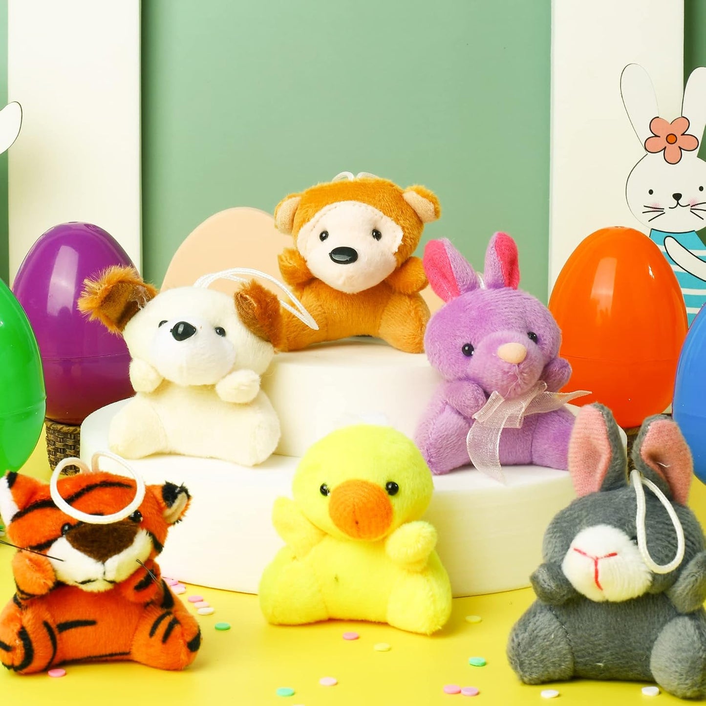 💎 50% RABATT! 💎 Tierischer Schlüsselanhänger im Ei – 12/24/36 Mini-Plüschtiere in bunten Ostereiern, ohne Süßigkeiten 🐣🐰