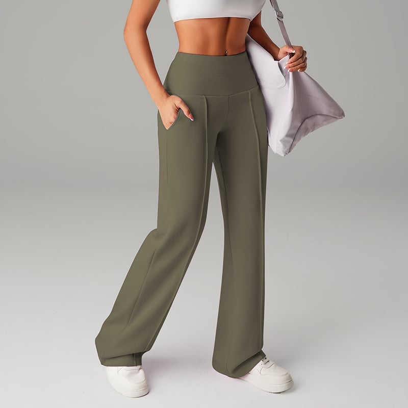 ⏰ 50.000+ VERKAUFT!💕 Damen-Unifarbene Weite Straight-Leg-Hose
