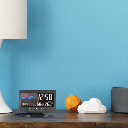 🔥El mejor regalo: 50% de descuento🔥Monitor digital LED de temperatura y humedad, pronóstico del tiempo, reloj despertador LED de escritorio