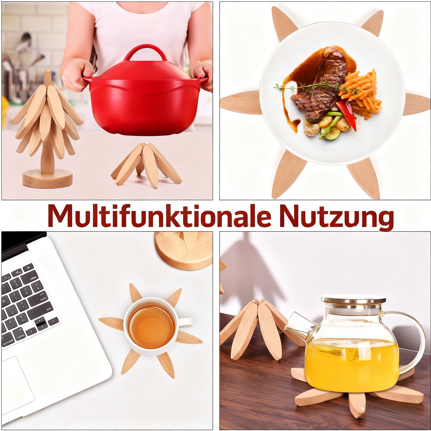 🧑‍🎄Heißer Weihnachtsverkauf🎄🎄Isolierte Untersetzer Massivholz-Weihnachtsbaum-Untersetzer