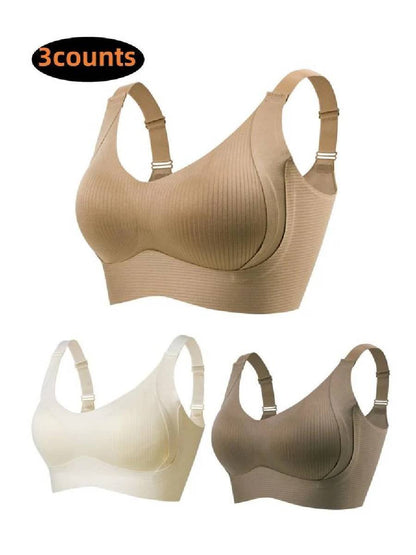 🎁 1 Kaufen, 1 Gratis 💕 Damen Rippenstrick Push-Up Verstellbarer Drahtloser BH
