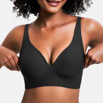 🍁Letzter Tag: 50% Rabatt✨Nahtloser Push-up-BH mit tiefem V-Ausschnitt und ohne Bügel