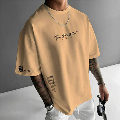 Herren Urban Style Loose Fit T-Shirt – Premium Baumwollmix, Lässiger Oversize-Schnitt & Grafikdruck