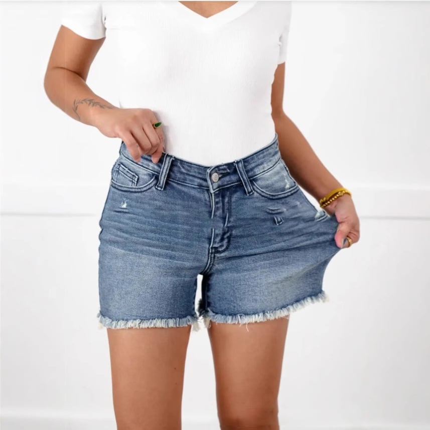 👖⏳Ausgefranster Saum, Abgeschnittene Jeansshorts Mit Hohem Aufstieg💥💥Befristetes Angebot: 50% Rabatt auf Bestellungen