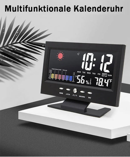 🔥El mejor regalo: 50% de descuento🔥Monitor digital LED de temperatura y humedad, pronóstico del tiempo, reloj despertador LED de escritorio