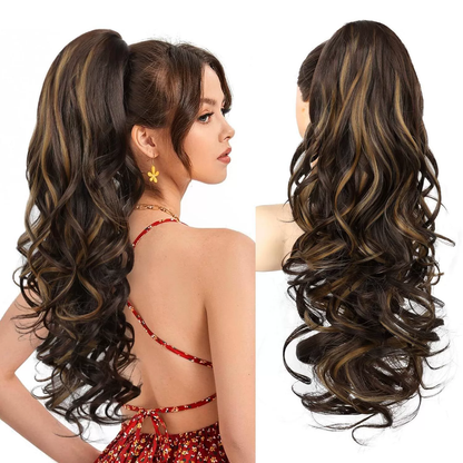 💜 LETZTER TAG DER AKTION – 50 % RABATT 💜 Clip-on-Haarverlängerung für welligen Pferdeschwanz