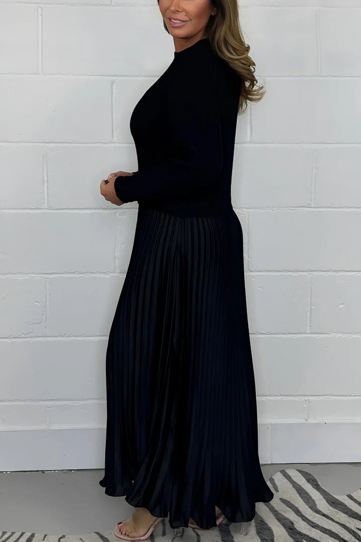 🔥Herbst Neuheiten Sonderangebot-50% Rabatt🔥Elegante und stilvolle Faltenkleider mit Rundhalsausschnitt für Damen