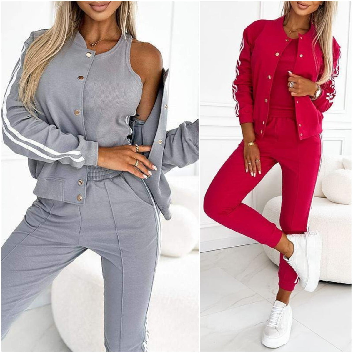 ⏳Begrenzte Zeit 50% Rabatt💥Dreiteiliges Set aus Baseballjacke und -hose für Damen