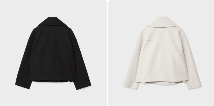 Doppelreihige Damen-Kurzjacke in Uni-Farbe mit Reverskragen