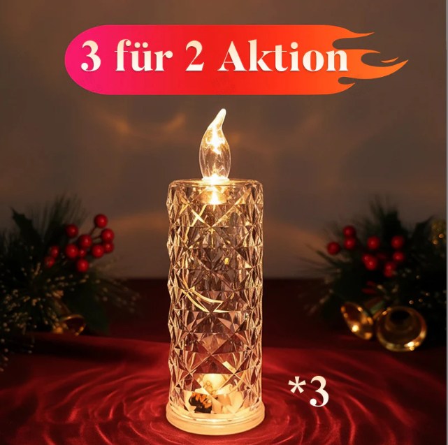 🔥Letzter Tag 50% Rabatt🎁Set mit 4 LED-Kristallkerzenleuchtern