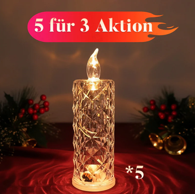 🔥Letzter Tag 50% Rabatt🎁Set mit 4 LED-Kristallkerzenleuchtern