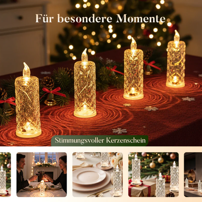 🔥Letzter Tag 50% Rabatt🎁Set mit 4 LED-Kristallkerzenleuchtern