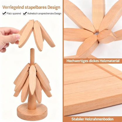 🧑‍🎄Heißer Weihnachtsverkauf🎄🎄Isolierte Untersetzer Massivholz-Weihnachtsbaum-Untersetzer