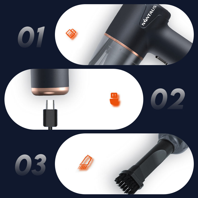 3-in-1-Akku-Staubsauger – Blasen, Staubsaugen, Aufblasen