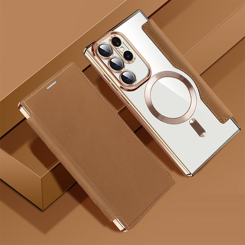 [🔥Der niedrigste Preis von heute]Neue strukturierte Flip-Leder-Handyhülle für Samsung