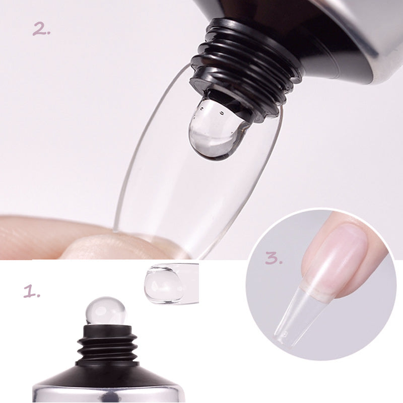 💅Magisches festes Nagelkleber-Gel 3 in 1 Set für Nageltips