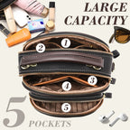 🎁Hot Sale 49% Rabatt⏳Klassische Multifunktionsfächer Verstellbarer breiter Schultergurt PU Leder Crossbody Tasche