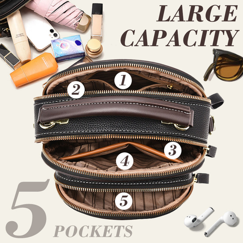 🎁Hot Sale 49% Rabatt⏳Klassische Multifunktionsfächer Verstellbarer breiter Schultergurt PU Leder Crossbody Tasche