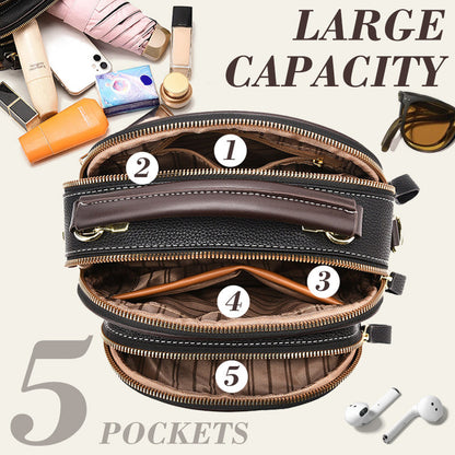 🎁Hot Sale 49% Rabatt⏳Klassische Multifunktionsfächer Verstellbarer breiter Schultergurt PU Leder Crossbody Tasche