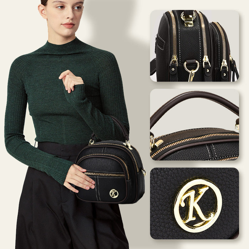 🎁Hot Sale 49% Rabatt⏳Klassische Multifunktionsfächer Verstellbarer breiter Schultergurt PU Leder Crossbody Tasche