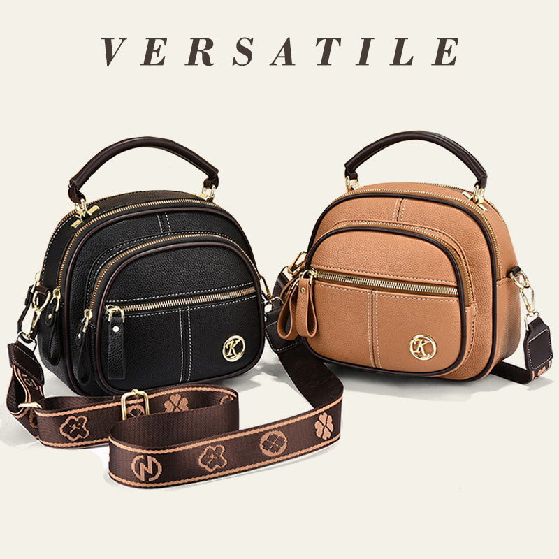 🎁Hot Sale 49% Rabatt⏳Klassische Multifunktionsfächer Verstellbarer breiter Schultergurt PU Leder Crossbody Tasche