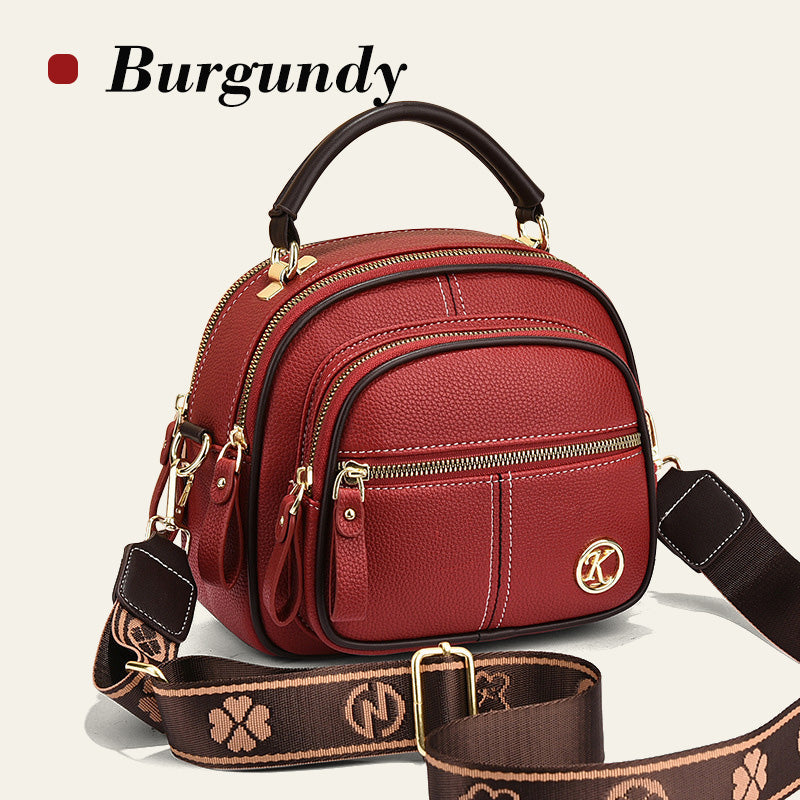 🎁Hot Sale 49% Rabatt⏳Klassische Multifunktionsfächer Verstellbarer breiter Schultergurt PU Leder Crossbody Tasche