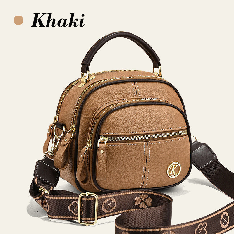 🎁Hot Sale 49% Rabatt⏳Klassische Multifunktionsfächer Verstellbarer breiter Schultergurt PU Leder Crossbody Tasche