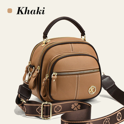 🎁Hot Sale 49% Rabatt⏳Klassische Multifunktionsfächer Verstellbarer breiter Schultergurt PU Leder Crossbody Tasche