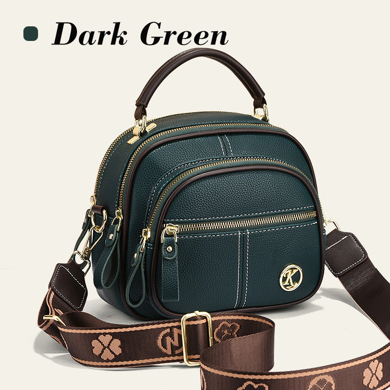 🎁Hot Sale 49% Rabatt⏳Klassische Multifunktionsfächer Verstellbarer breiter Schultergurt PU Leder Crossbody Tasche