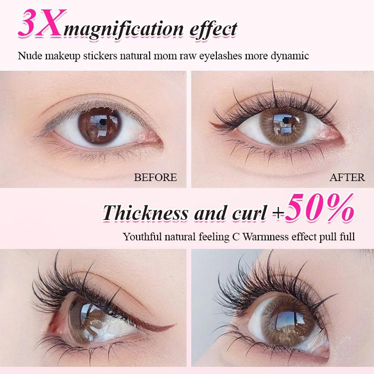 🎁Schnäppchen 50 % RABATT🔥Wasserfeste, kleberfreie, realistische falsche Wimpern