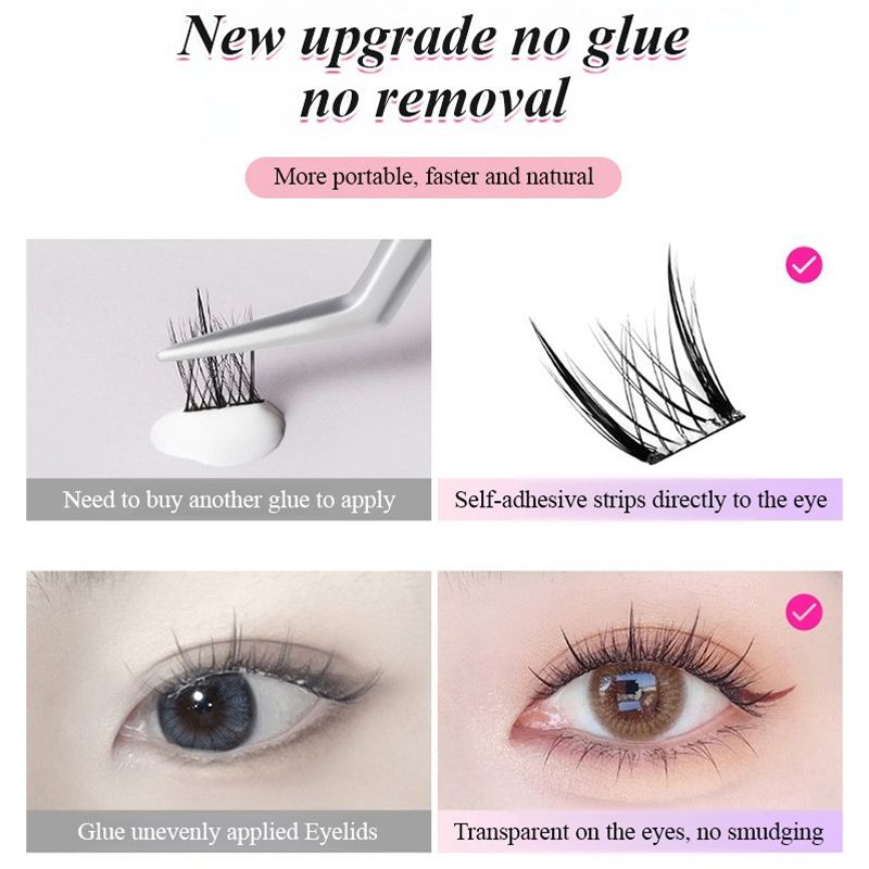 🎁Schnäppchen 50 % RABATT🔥Wasserfeste, kleberfreie, realistische falsche Wimpern