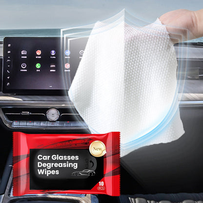 🚗 KAUFEN 1 ERHALTEN 2! ✨ 2025 Verbesserte Autoglas-Ölfilm-Entfernungstücher - Beseitigt Sofort Fett und Schmutz für Kristallklare Sicht 🌟🧼