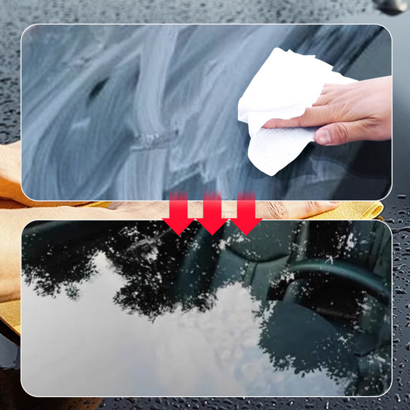 🚗 KAUFEN 1 ERHALTEN 2! ✨ 2025 Verbesserte Autoglas-Ölfilm-Entfernungstücher - Beseitigt Sofort Fett und Schmutz für Kristallklare Sicht 🌟🧼