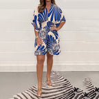 ⏳25-Stunden-Lieferung💥Lässiger, kurzer Jumpsuit mit Pflanzenprint für Damen