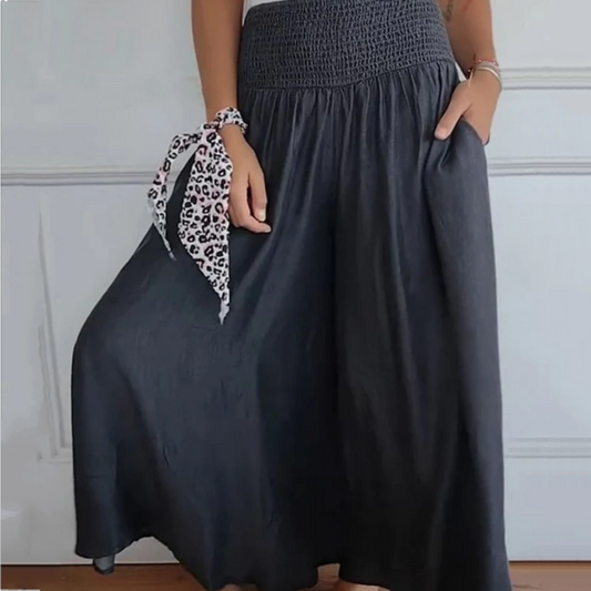 💥50% de descuento por tiempo limitado💥Pantalones de mujer de pierna ancha de moda con cintura alta y bolsillos.