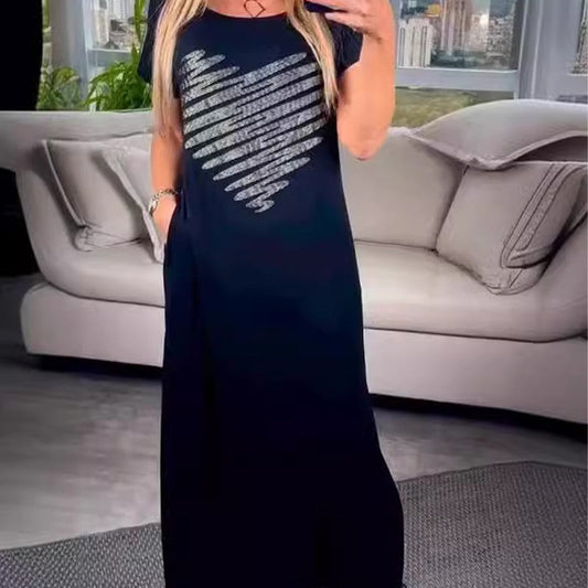 ⏰50% de descuento por tiempo limitado🔥Vestido largo tipo camiseta con abertura lateral