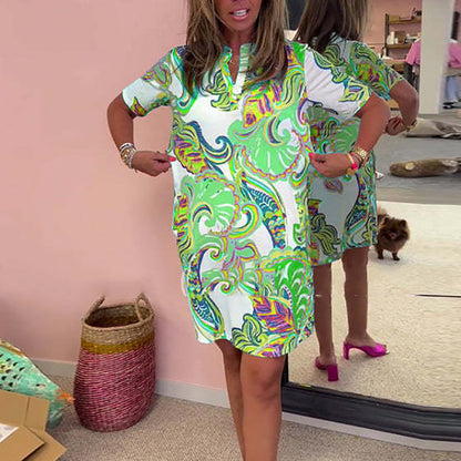 🌸Vestido de mujer con cuello en V y estampado colorido💐