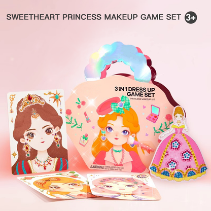 🔥Sonderangebot 50% Rabatt💝3-in-1-Spielset zum Ankleiden und Schminken einer Prinzessin💅