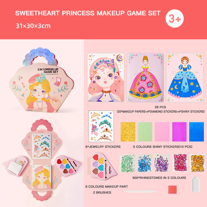 🔥Sonderangebot 50% Rabatt💝3-in-1-Spielset zum Ankleiden und Schminken einer Prinzessin💅