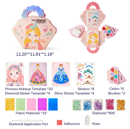 🔥Sonderangebot 50% Rabatt💝3-in-1-Spielset zum Ankleiden und Schminken einer Prinzessin💅