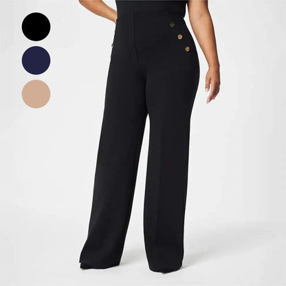 💥50 % Rabatt💖 Damen-Plus-Size-Hochdehnbare Hochtaillen-Hosen mit weitem Bein