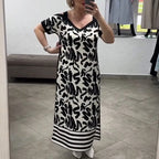 💥😍 49% RABATT🌹👗Off-Shoulder V-Ausschnitt Modisches Atmungsaktives Kleid 🎁